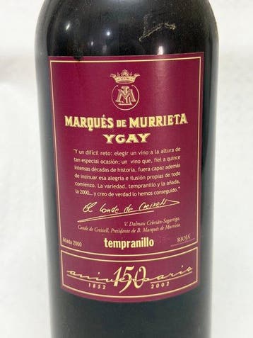 2000 Marqués de Murrieta, Ygay 150 Aniversario - Rioja - 1