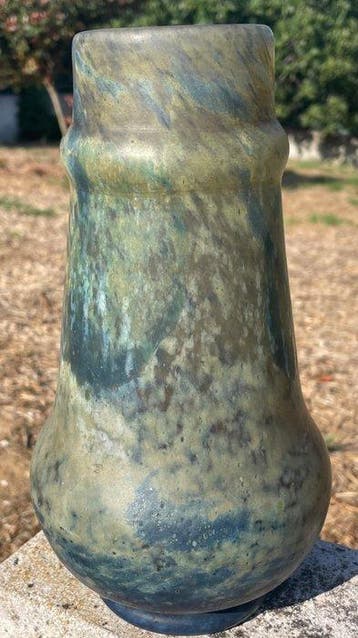 Daum - Vase - de type marmoréen - Verre - Tons verts et, Antiek en Kunst