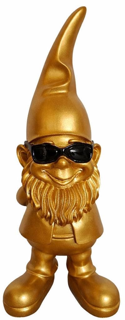 Kabouter Goud met Zonnebril – 28 cm, Collections, Statues & Figurines, Envoi