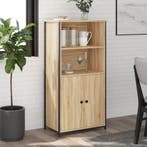 vidaXL Hoge kast 62x36x121,5 cm bewerkt hout sonoma eiken, Verzenden, Nieuw