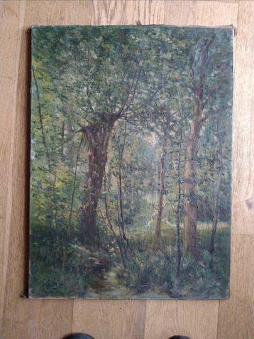 J.Preat (XX) - In het bos, Antiek en Kunst