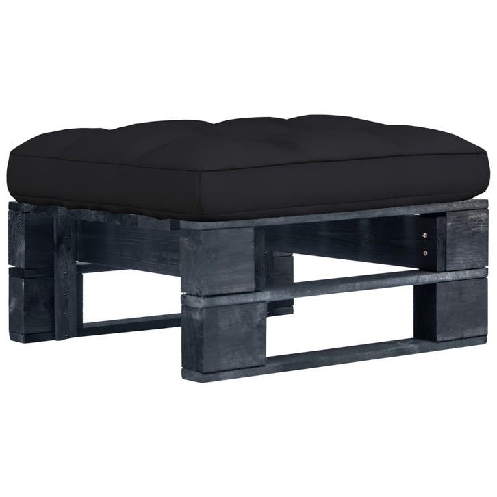 vidaXL Tuinhocker pallet zwart geïmpregneerd grenenhout, Tuin en Terras, Tuinsets en Loungesets, Nieuw, Verzenden