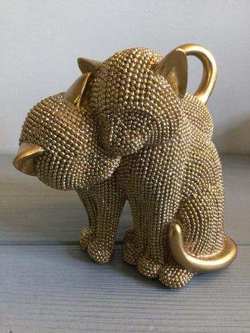 sculptuur, Lief Kattenduo - 14 cm - Hars