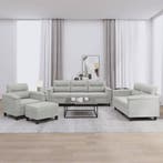 vidaXL 4-delige Loungeset met kussens microvezelstof, Verzenden, Nieuw