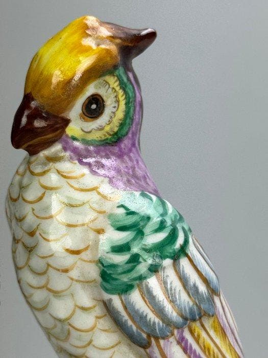 Tafellamp - Porselein, Messing, Textiel - met een afbeelding, Antiquités & Art, Art | Objets design