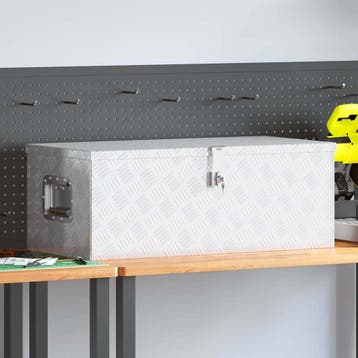 vidaXL Opbergbox 80x39x30 cm aluminium zilverkleurig, Verzenden