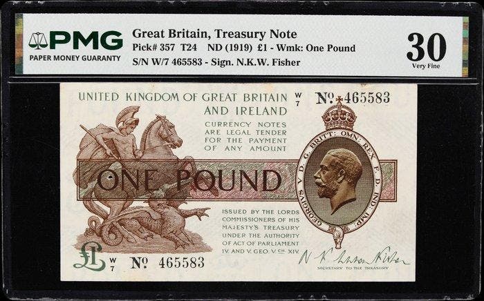 Groot-Brittannië. - Treasury Notes - 2 x 1 Pound - various, Timbres & Monnaies, Billets de banque | Europe | Billets non-euro