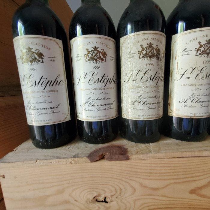 1996 Saint Estephe - A. Chamvermeil - Saint-Estèphe - 6, Verzamelen, Wijnen