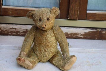 Steiff: Teddybeer, 1920-1926, met Steiff knoop - Ours en, Antiek en Kunst, Antiek | Speelgoed