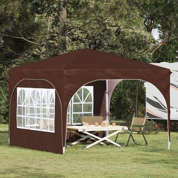 vidaXL Pop-up Feesttent 290 x 290 x 245 cm Bruin, Verzenden