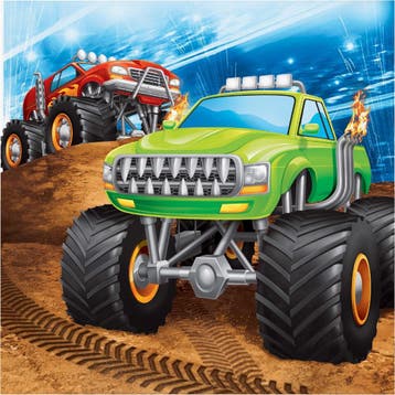 Monster Truck Servetten 33cm 16st, Hobby & Loisirs créatifs, Verzenden