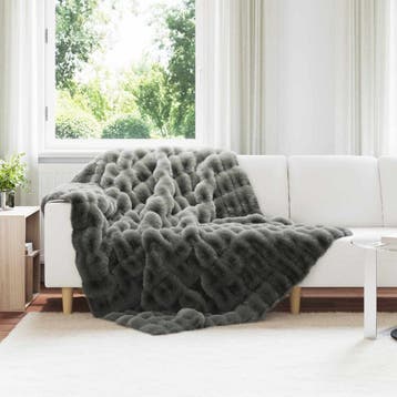 vidaXL Antislip deken van imitatie konijnenbont Olite, Maison & Meubles, Verzenden