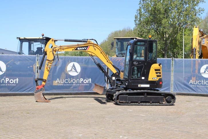 Veiling: Rupsgraafmachine Sany SY50U Diesel 29.1kW 2021, Articles professionnels, Machines & Construction | Grues & Excavatrices