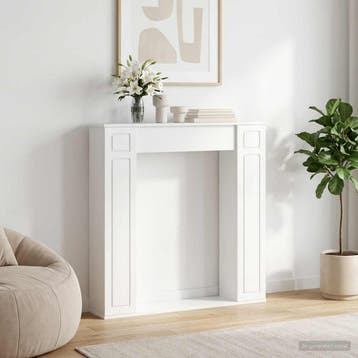 vidaXL Haardombouw Hoogglans Wit 100 x 20 x 100 cm Bewerkt, Verzenden, Nieuw