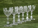 Uniek lot van 6 kristallen Val Saint Lambert glazen, model
