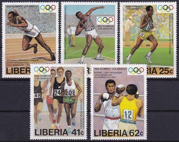 Liberia - 1984 - Olympische spelen - Postfris, Postzegels en Munten, Verzenden, Postfris, Sport
