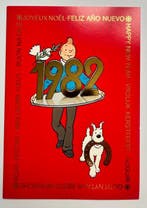 Hergé - Carte de voeux - Tintin porte sur un plateau le, Nieuw