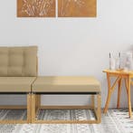 vidaXL Buiten Voetenbank Massief Acaciahout en Textilene Wit, Verzenden, Nieuw