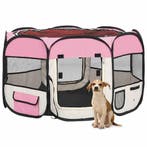vidaXL Hondenren inklapbaar met draagtas 110x110x58 cm roze, Dieren en Toebehoren, Verzenden, Nieuw