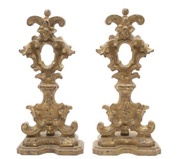 Reliquaire - Plâtre - 1940-1950 - Paire dostensoirs rococo
