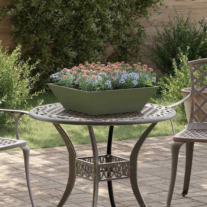vidaXL Tuin Plantpot 5 pcs Olijf Groen 50 x 50 x 15 cm, Tuin en Terras, Bloempotten, Nieuw, Verzenden
