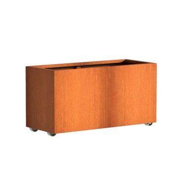 Cortenstaal plantenbak 120x50x60cm - Met wielen, 100 cm of meer, Nieuw, Metaal, 60 cm of meer