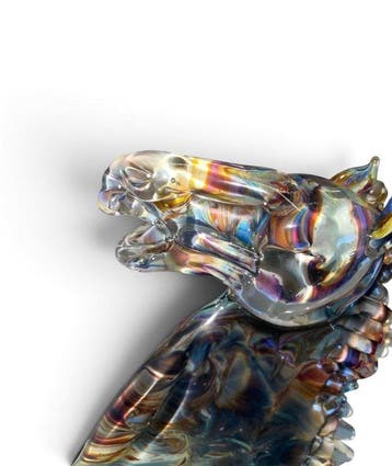 Sculpture, The horse - 18 cm - Verre
