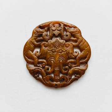 Oud-Tibetaans of Nepalees Harde steen (jade?) XL Apen- en