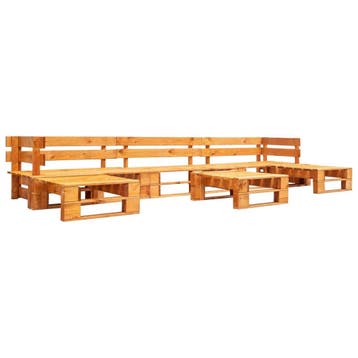 vidaXL 6-delige Loungeset pallet hout honingbruin, Verzenden, Loungeset