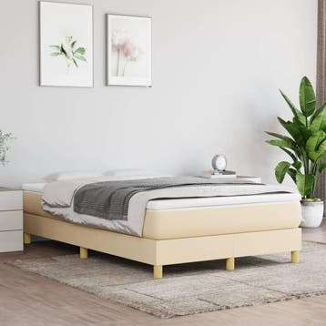 vidaXL Boxspring bed 120x200 cm stof crèmekleurig, Verzenden, Nieuw