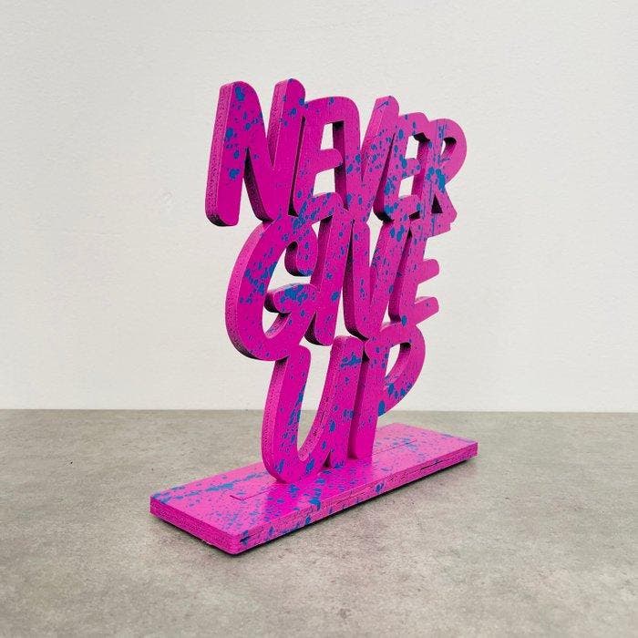 AIIROH - Wood Sculpture - Never Give Up, Antiquités & Art, Art | Objets design