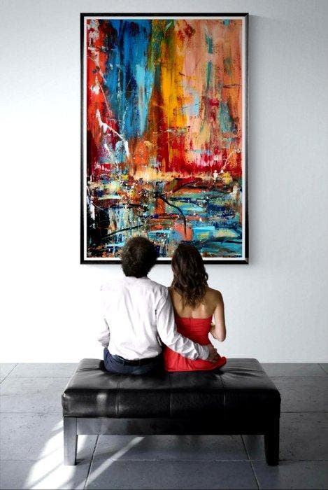 Luc Mora - Terre et mer - XXL, Antiek en Kunst, Kunst | Schilderijen | Modern
