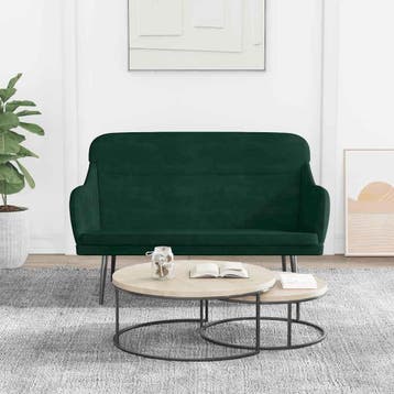 vidaXL Bankje 110x76x80 cm fluweel donkergroen, Verzenden, Nieuw