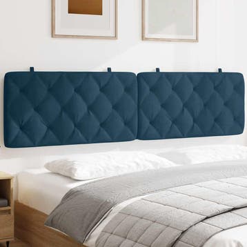 vidaXL Hoofdbordkussen 200 cm fluweel blauw, Verzenden