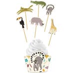 Jungle Dieren Cupcake Toppers 12 delig, Verzenden