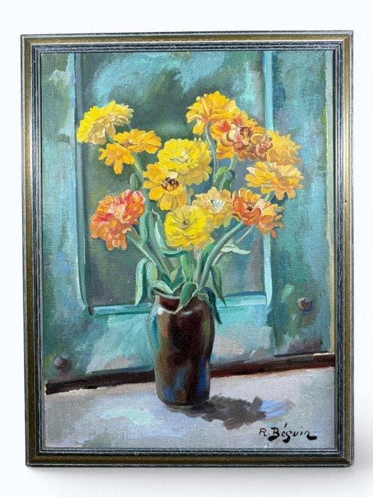 Rene. Beguin (1892-1947) - Flower Bouquet, Antiek en Kunst, Kunst | Schilderijen | Klassiek