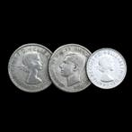 Australië. 3 Silver (2x 1 Florin + 1x 1 Shilling) Coins, Postzegels en Munten