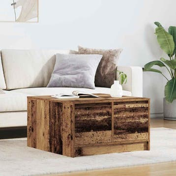 vidaXL Salontafel met lades 70,5x70x40 cm oud hout, Huis en Inrichting, Tafels | Salontafels, Verzenden, Nieuw