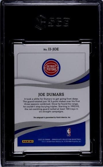 2023/24 Panini Immaculate Collection Joe Dumars II-JOE, Verzamelen, Nieuw