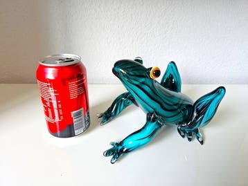 sculptuur, Kikker Gestileerd - 11 cm - Glas