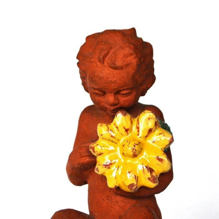 Beeldje - Terracotta, Antiquités & Art, Antiquités | Verre & Cristal