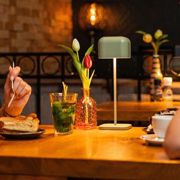 Tafel en bureaulampen Cabo Tafellamp Matt Groen Grijs Medium, Verzenden, Nieuw