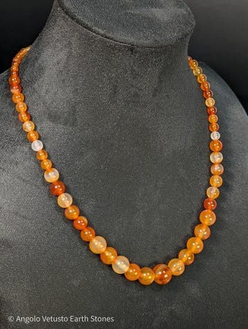 Vuurkleurige natuurlijke Braziliaanse carneoolagaatketting –