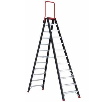Altrex dubbele trapladder Taurus 2×12 treden met steunbeugel, Doe-het-zelf en Bouw, Ladders en Trappen, Ophalen of Verzenden, Nieuw
