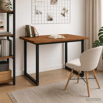 vidaXL Eettafel met levendige rand 120 x 90 x 75 cm Naturel, Maison & Meubles, Verzenden