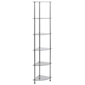 vidaXL Kastje 6-laags 30x30x160 cm gehard glas transparant, Verzenden