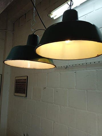 Plafondlamp (2) - Emaille, Staal