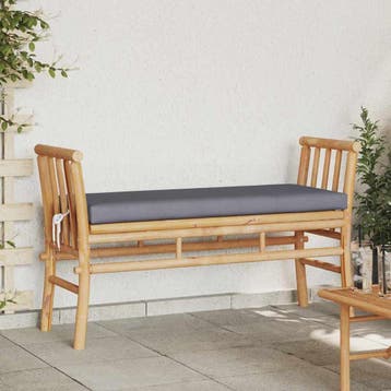 vidaXL Tuinbank 2 -Seater 110 x 38 x 65cm Bamboe Bruin, Verzenden