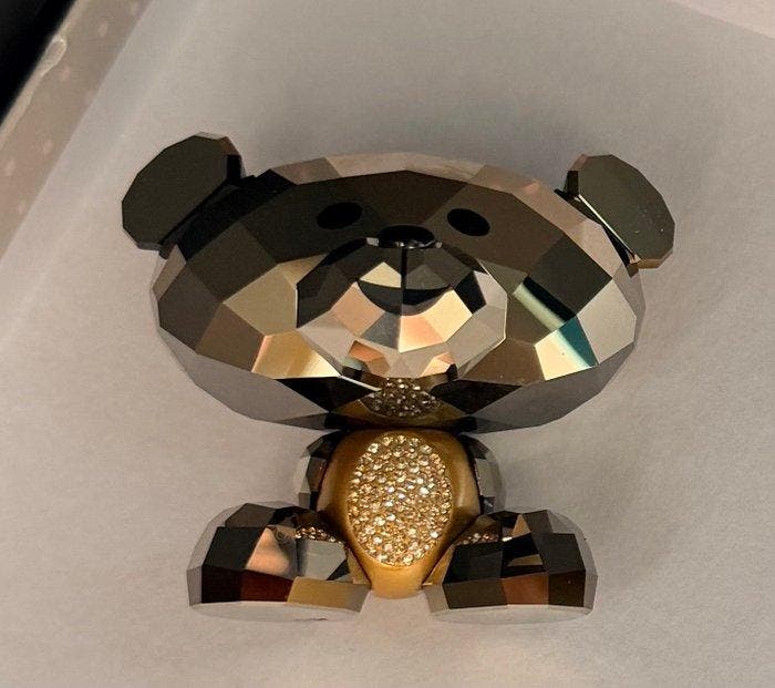 Swarovski - Beeldje - Swarovski Lovlots Ted Bear – retired -, Antiquités & Art, Curiosités & Brocante