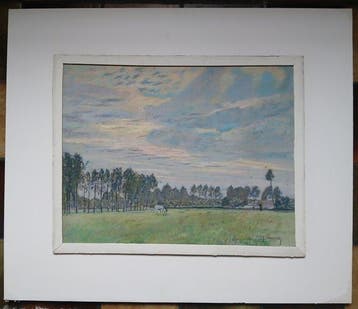 Juliaan Severin (1888-1975) - Landschap in het Waasland, Antiquités & Art